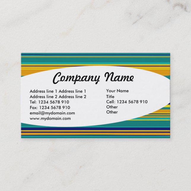 Eliptical - Coloured Stripes Business Card (Front)