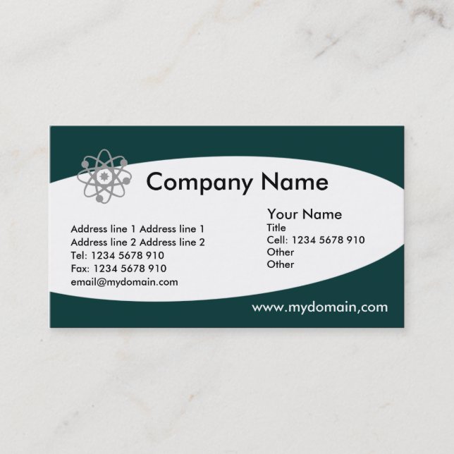Eliptical - Dark Green Business Card (Front)