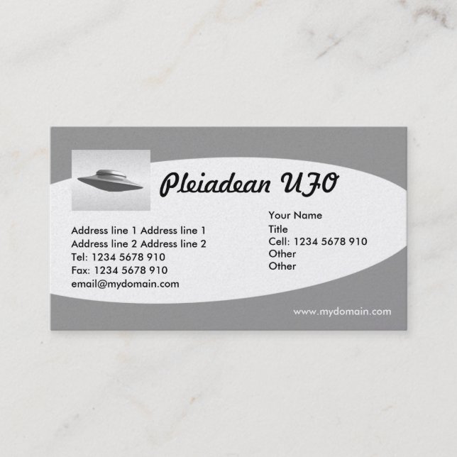 Eliptical Platinum - UFO Business Card (Front)
