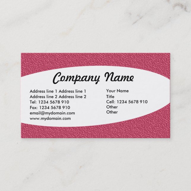 Eliptical - Red Embossed Texture Business Card (Front)