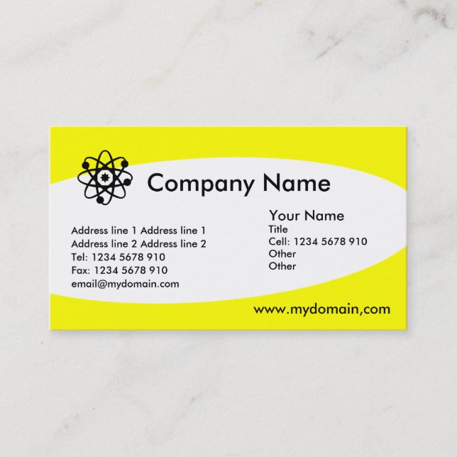 Eliptical - Yellow Business Card (Front)