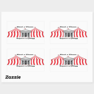 Élire un clown, attendre un autocollant de cirque