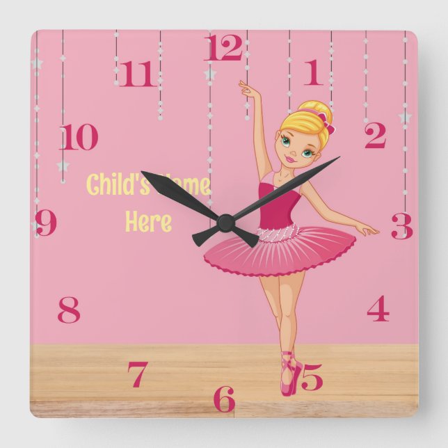 Elise Blonde Ballerina Horloge murale (Recto)