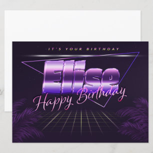 Elise Name First name lila retro card Birthday