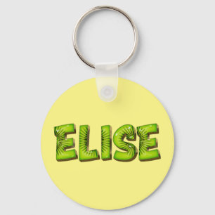 Elise Name Kiwi Design Key Fans Keychain