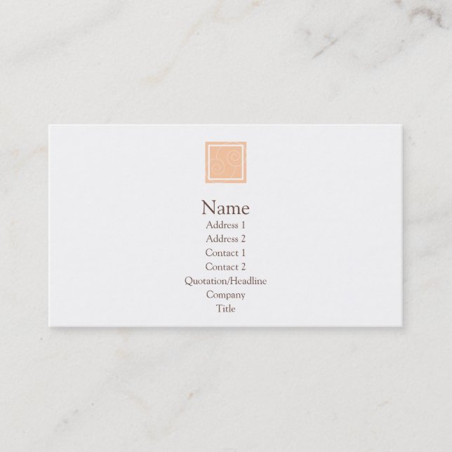 Elise - Peach Business Card (Front)