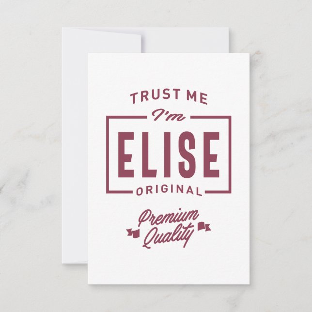 Elise Personalized Name Birthday Gift RSVP Card (Front)