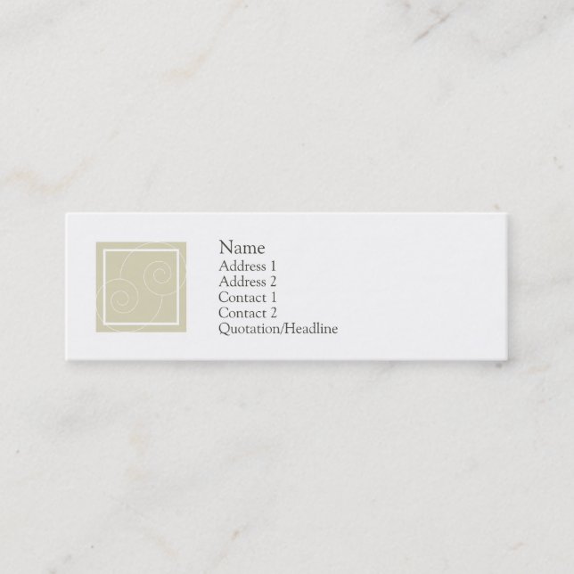 Elise - Tan Mini Business Card (Front)