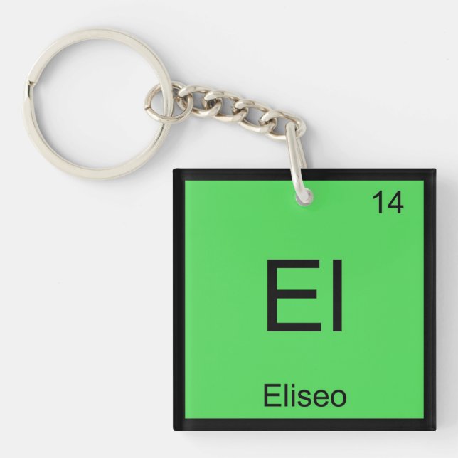 Eliseo Name Chemistry Element Periodic Table Keychain (Front)
