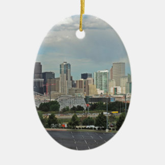 Elitch Gardens and the Downtown Denver Colorado Sk Ceramic Ornament