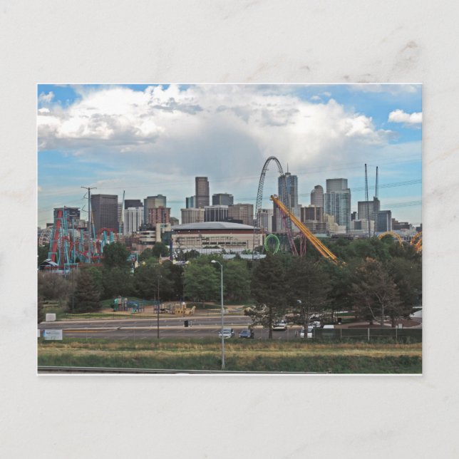 Elitch Gardens and the Downtown Denver Colorado Sk Postcard (Front)