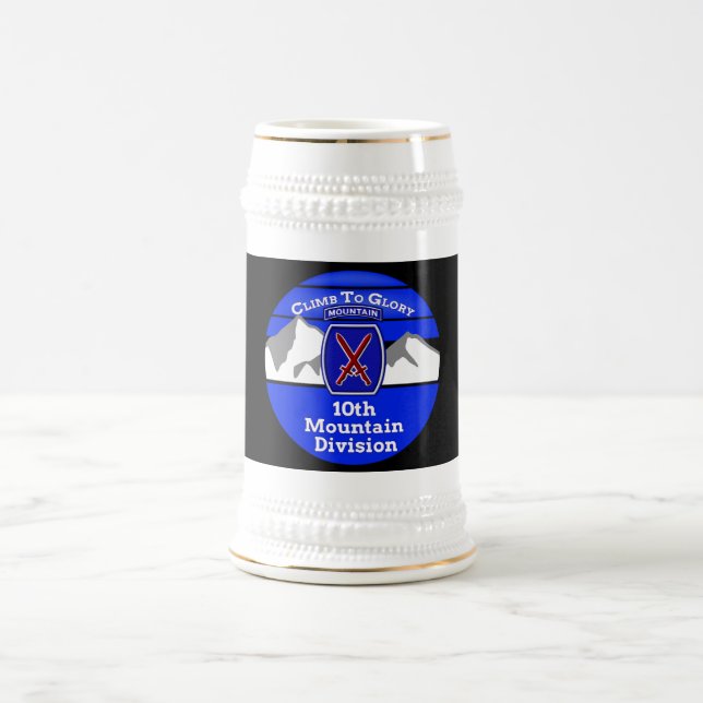 Elite 10th Mountain Division “Climb To Glory” Beer Stein (Center)