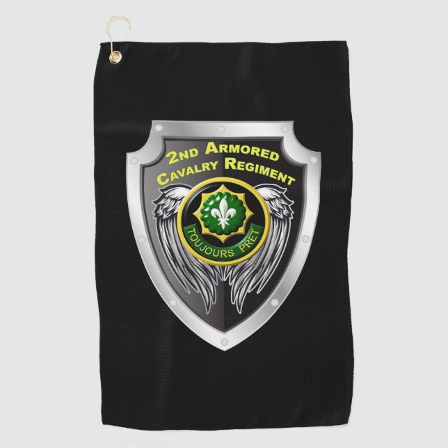 Elite 2nd Armored Cavalry Regiment Golf Towel (Front)