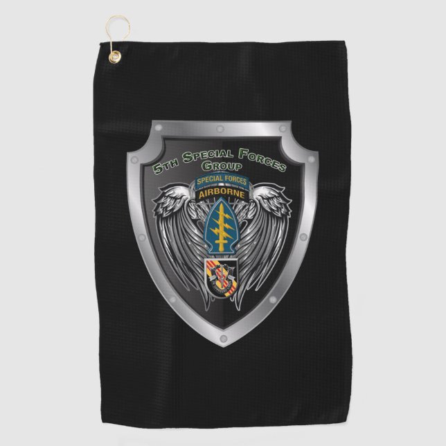 Elite 5th Special Forces Group (Airborne) Golf Towel (Front)