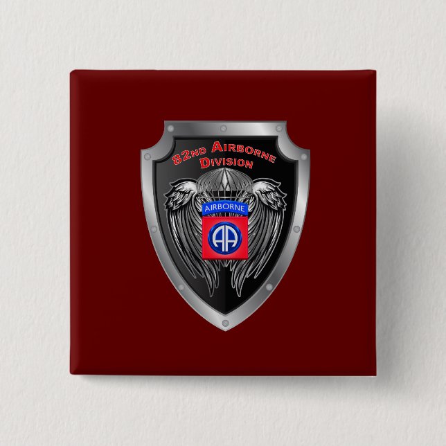 Elite 82nd Airborne Division 2 Inch Square Button (Front)