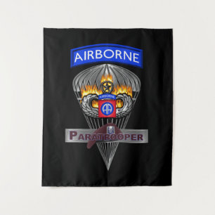 Elite 82nd Airborne Division Silver Chute Tapestry