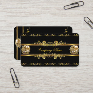 Elite Business Gold Elegant Floral Jewel Card