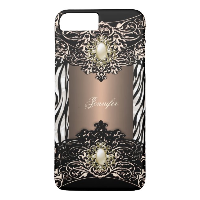 Elite Coffee Zebra Black Pearl Brown 3 Case-Mate iPhone Case (Back)