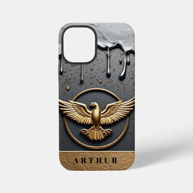 🦅 Elite Custom Name Eagle Dripping Liquid Gold ✨ iPhone Case (Back)