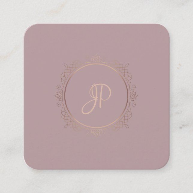 Elite Design Handwriting Script Modern Template Square Business Card (Front)