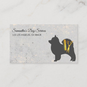 Elite Dog Grooming Elegant Golden Shears Business Card