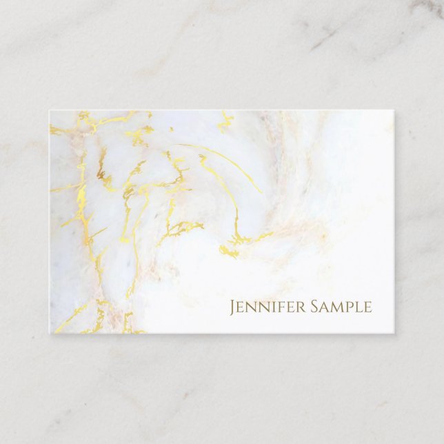 Elite Gold Marble Plain Elegant Golden Modern Chic Business Card (Front)