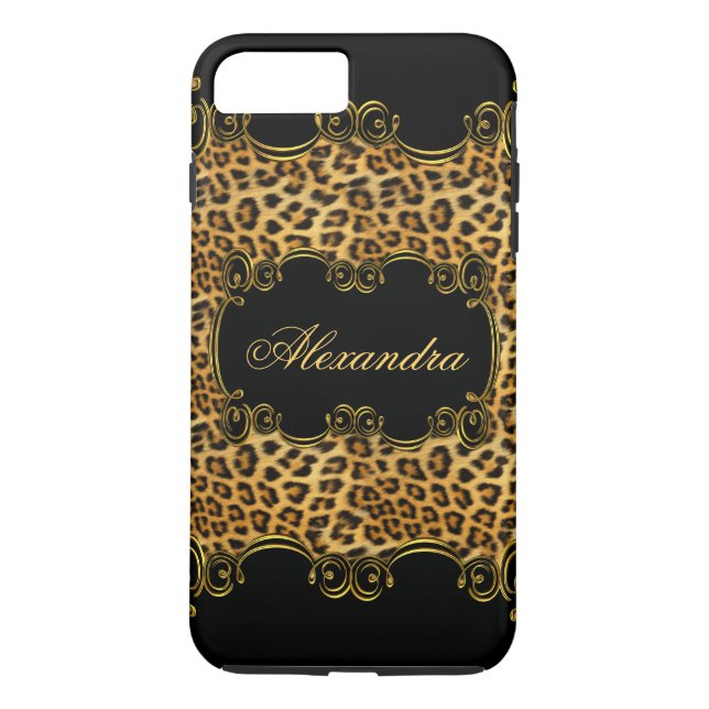 Elite Regal Leopard Gold Black animal print 2 Case-Mate iPhone Case (Back)