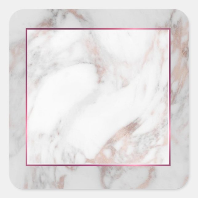 Elite Rose Gold Marble Blank Template Elegant Square Sticker (Front)