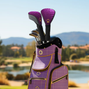 Elite Vivid Purple Faux Crocodile Monogrammed  Golf Head Cover