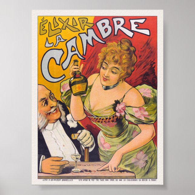 Élixir La Cambre Vintage Poster ca. 1900 (Front)