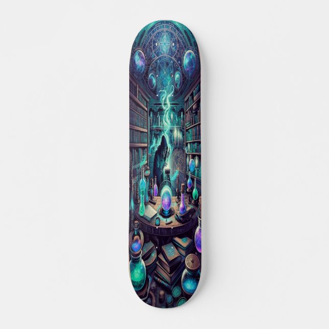 "Elixir of Elements: Alchemist's Lab Skateboard De (Front)
