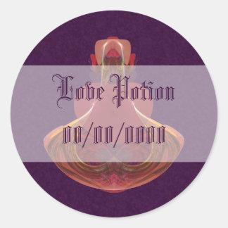 Elixir of Love Potion Bottle Fractal Classic Round Sticker