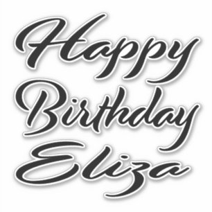 Eliza Prénom Anniversaire de Black Sticker