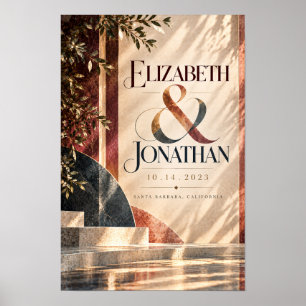 Elizabeth and Jonathan Personalized Wedding Annive Poster