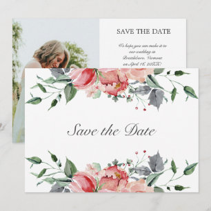 Elizabeth Elegant Pink Flowers Wedding Save The Da Date