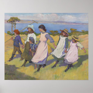 Elizabeth Forbes - Here we are gathering nuts Poster