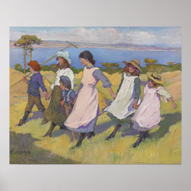 Elizabeth Forbes - Here we are gathering nuts Poster (Front)