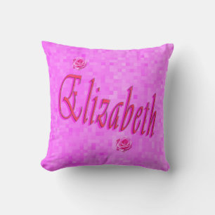 Elizabeth Girls Name Logo, Throw Pillow