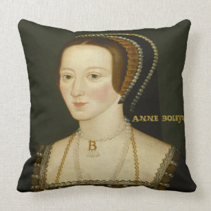 Elizabeth I and Anne Boleyn Queens of England Throw Pillow