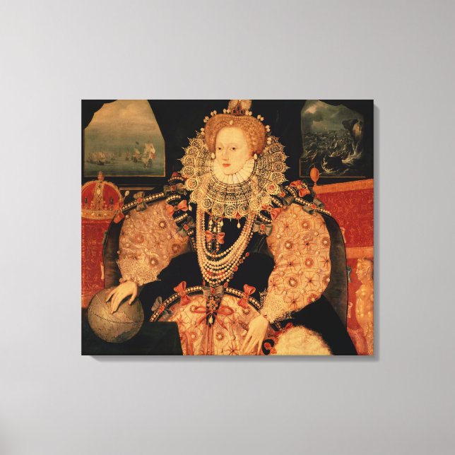 Elizabeth I, Armada portrait, c.1588 Canvas Print (Front)