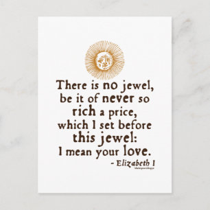 Elizabeth I "Golden Speech" Quote Postcard