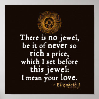 Elizabeth I "Golden Speech" Quote Poster