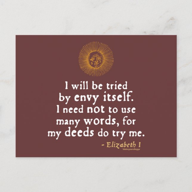 Elizabeth I Quote about Judgement Postcard (Front)