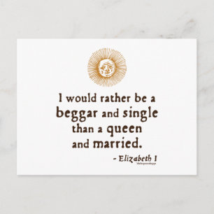 Elizabeth I Quote about Marriage Postcard