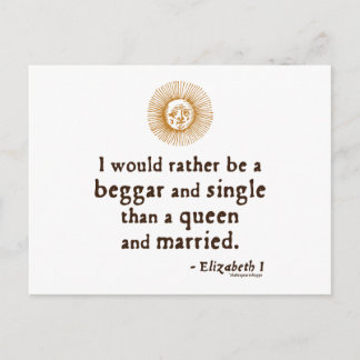 Elizabeth I Quote about Marriage Postcard