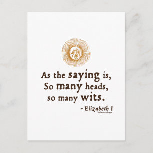 Elizabeth I Quote on Wits Postcard