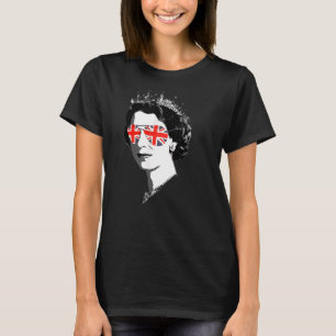 Elizabeth Ii Sunglasses  British Crown Union Jack  T-Shirt