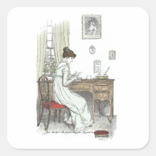 Elizabeth Letters, Jane Austen Pride and Prejudice Square Sticker