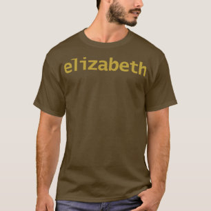 Elizabeth Minimal Typography Gold Text T-Shirt