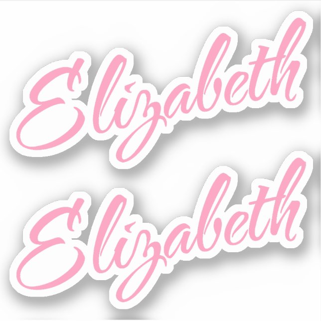 Elizabeth Nom décoratif en rose x2 Sticker (Devant)